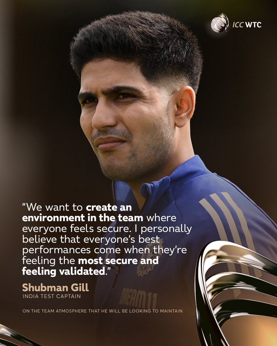 India captain Shubman Gill outlines his vision for the dressing room 👌

More from #ENGvIND 📲 icc-cricket.com/news/gill-draw…