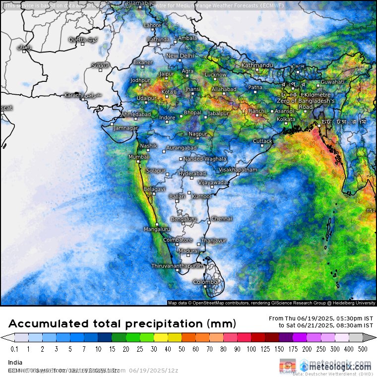 Next 24 hours rainfall alert:

Heavy rain expected over south Rajasthan, south UP , southwest Jharkhand, northeast MP and parts of West UP. 

Isolated thunderstorms expected over northeast India, north Odisha Madhya Pradesh, Chattisgarh, south Bihar, Uttrakhand and parts of
