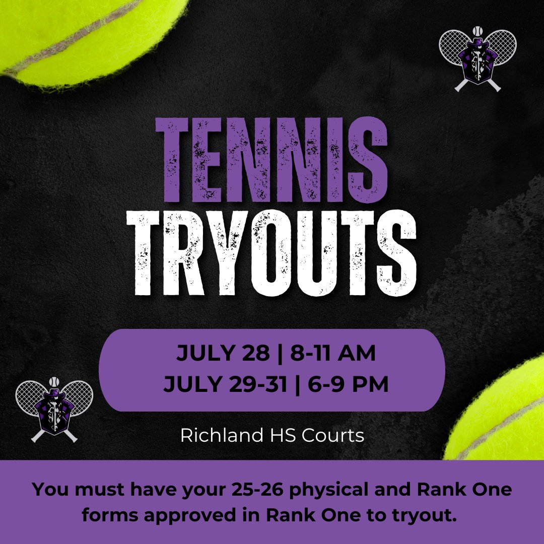 Richland Tennis (@tennis_rhs) on Twitter photo Save the dates and times. Just 39 days until we get started at Richland.
<a href="/RHSProsper/">Richland High School</a> Save the dates and times. Just 39 days until we get started at Richland.
<a href="/RHSProsper/">Richland High School</a>
