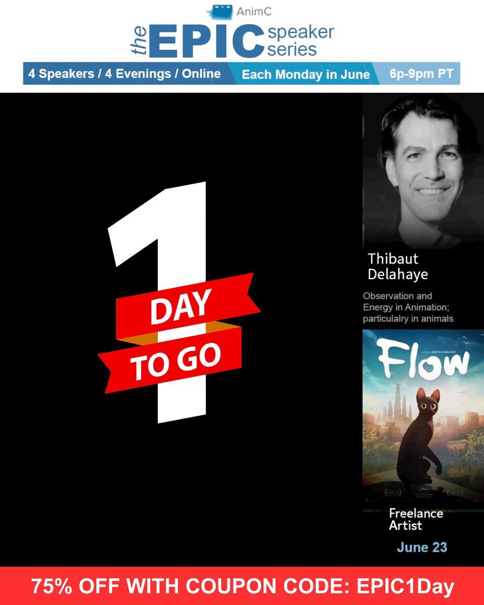 Only 1 Days Left! 🚨
 The June 2025 EPIC Speaker Series kicks off again this Monday at 6pm PST!
🎤 1 Industry Pros left
 🗓️ June 16
 💻 Online via Zoom
 🎟️ 1 ticket = ALL sessions (2 left)
 💥 Use code EPIC1DAY for 75% off 
Let’s get EPIC. Link in bio!
 #EpicSpeakerSeries