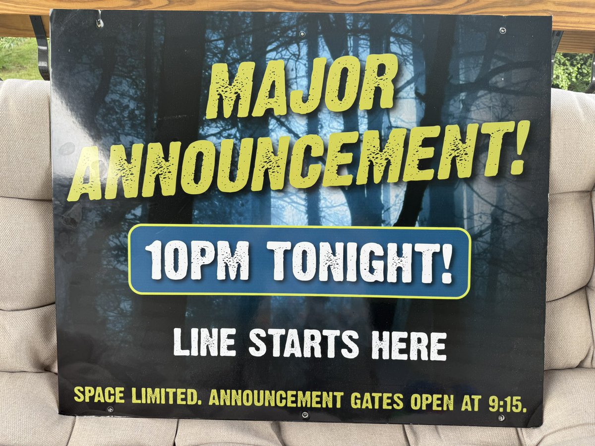 🚨 GIVEAWAY — MYSTIC TIMBERS FANS 🚨

I’m giving away the original 2016 Mystic Timbers announcement sign from Kings Island! Want a chance to win it?

🔁 Repost this
✅ Follow me
📅 Winner picked at random on June 25
🛑 No purchase necessary. U.S. shipping only.

Full rules: Must