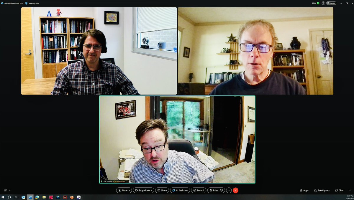 JorgeEVidal1's tweet image. This afternoon’s conversation was a delightful exploration of microbial pathogenesis (Vidal), experimental biophysics (Warncke/Emory) and the intricacies of mitochondrial (Hosler/UMMC) cell biology!