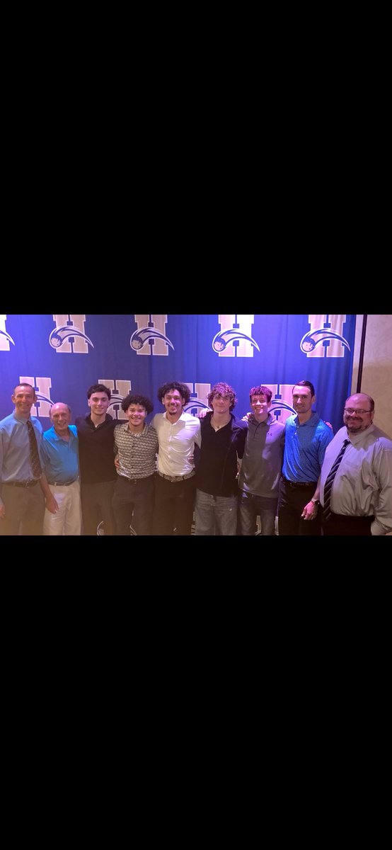 Senior sports awards dinner. Senior baseball players Gabe, Christian, Jorden, Thomas and EJ along with Coach Sewell, both Coach Ramaglis, Coach Benanti and Coach DiLorenzo.  We will miss these guys. Once a Comet always a Comet!! ☄️
