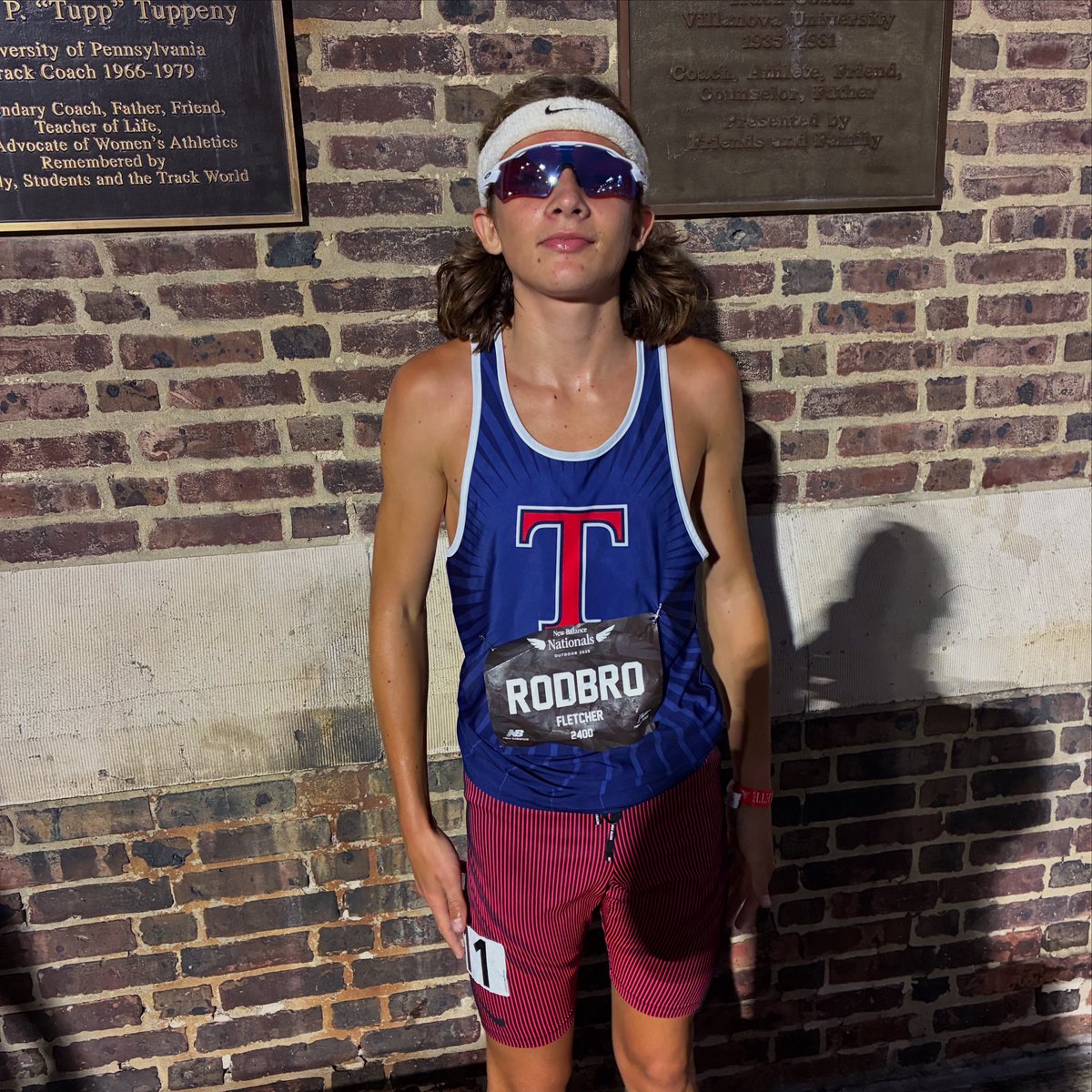After a waiting through a long long weather delay, Fletcher Rodbro runs a big PR in the 1 Mile at Historic Franklin Field at Penn at the New Balance Nationals. The 2 Mile is up tomorrow morning. Let’s Go Fletch!!!