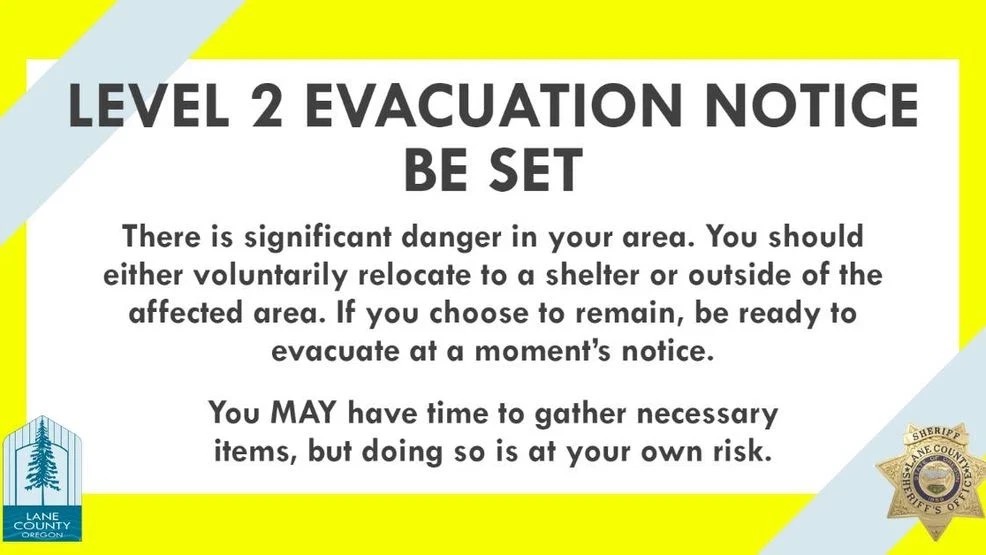 UPDATE: WILDFIRE EVACUATION NEAR MAPLETON (PHOTO)

The following areas are NOW under a Level 2 (Be Set) evacuation notice due to wildfire:

&amp;nbsp;

All areas of Rice Road near Mapleton.

All areas of Hillcrest Ro

More Info: flashalert.net/id/LaneSheriff…