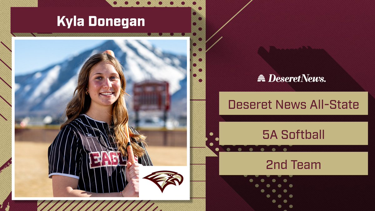 ✨ Hard work pays off! Proud to announce Kyla Donegan's selection to the Deseret News 5A All-State Second Team! Golden Eagle excellence shines bright! 🦅 #goldeneaglesoftball #maplemountainsports