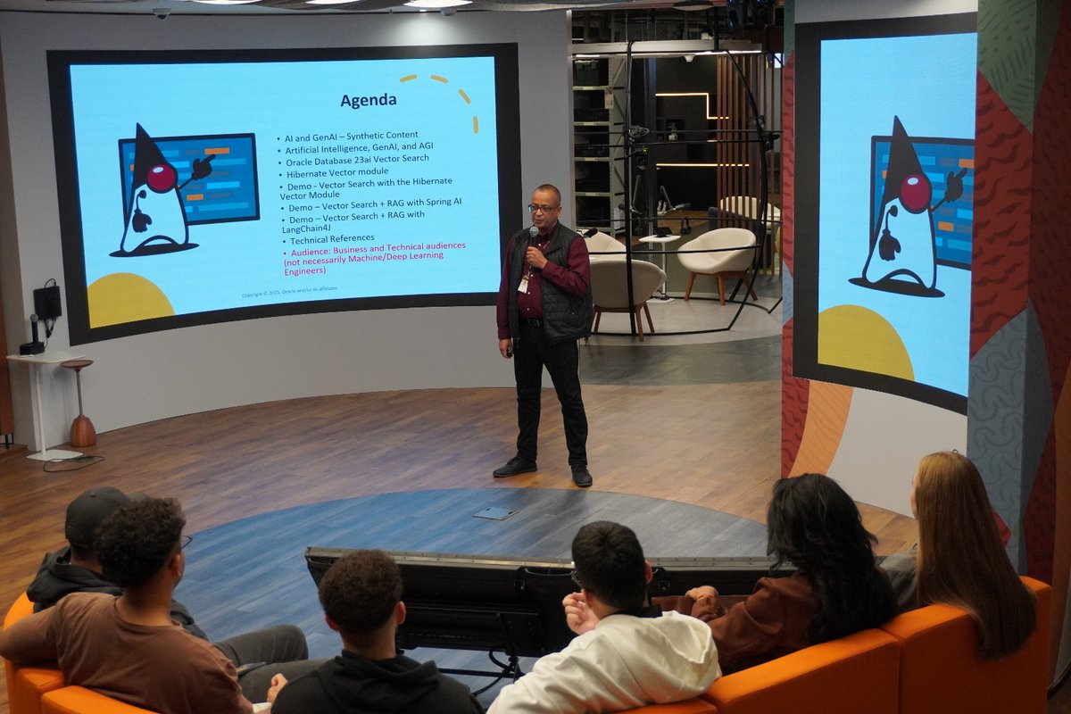 lgsreal's tweet image. 🚀 Amazing night organizing the @SouJava meetup at Oracle’s Innovation Center! Talks on Vector Search w/ Java + Firebase for Agile Backends, community vibes &amp;amp; great networking. Java’s alive and evolving! ☕🔥 #SouJava #Java #CommunityPower #OracleInnovation