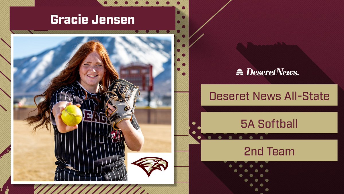 ✨ Another amazing achievement for our standout athlete! Gracie Jensen earns Deseret News 5A All-State Second Team honors. Way to represent Maple Mountain Softball! 
#goldeneaglesoftball #maplemountainsports