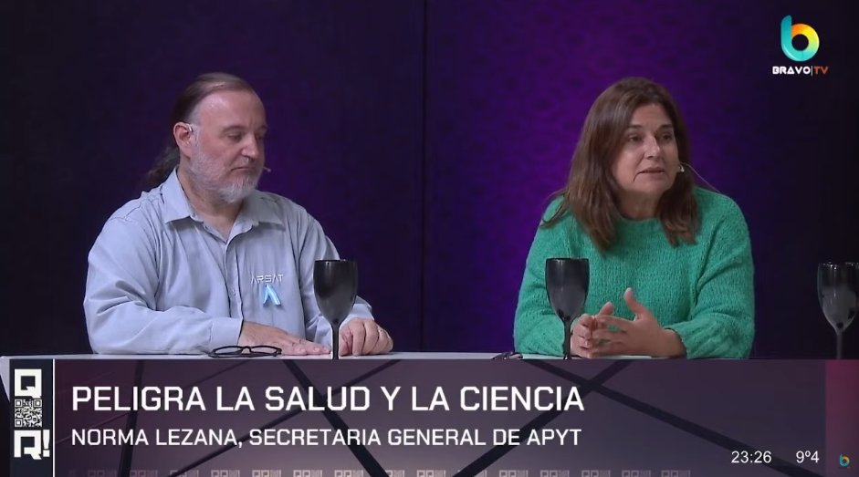 BRAVO TV (@bravotvarg) on Twitter photo <a href="/programaqr/">QR Escaneá La Realidad</a> <a href="/carusopablo/">Pablo Caruso</a> <a href="/TeresaParodiOk/">Teresa Parodi</a> <a href="/hernanletcher/">Hernán Letcher</a> <a href="/CarlosHeller/">Carlos Heller</a> <a href="/granovskymartin/">Martín Granovsky</a> Norma Lezana, secretaria general de APYT del Hosp. Garrahan, para <a href="/programaqr/">QR Escaneá La Realidad</a>: "Sistemáticamente es el Gobierno el que rompe la conciliación obligatoria". <a href="/programaqr/">QR Escaneá La Realidad</a> <a href="/carusopablo/">Pablo Caruso</a> <a href="/TeresaParodiOk/">Teresa Parodi</a> <a href="/hernanletcher/">Hernán Letcher</a> <a href="/CarlosHeller/">Carlos Heller</a> <a href="/granovskymartin/">Martín Granovsky</a> Norma Lezana, secretaria general de APYT del Hosp. Garrahan, para <a href="/programaqr/">QR Escaneá La Realidad</a>: "Sistemáticamente es el Gobierno el que rompe la conciliación obligatoria".