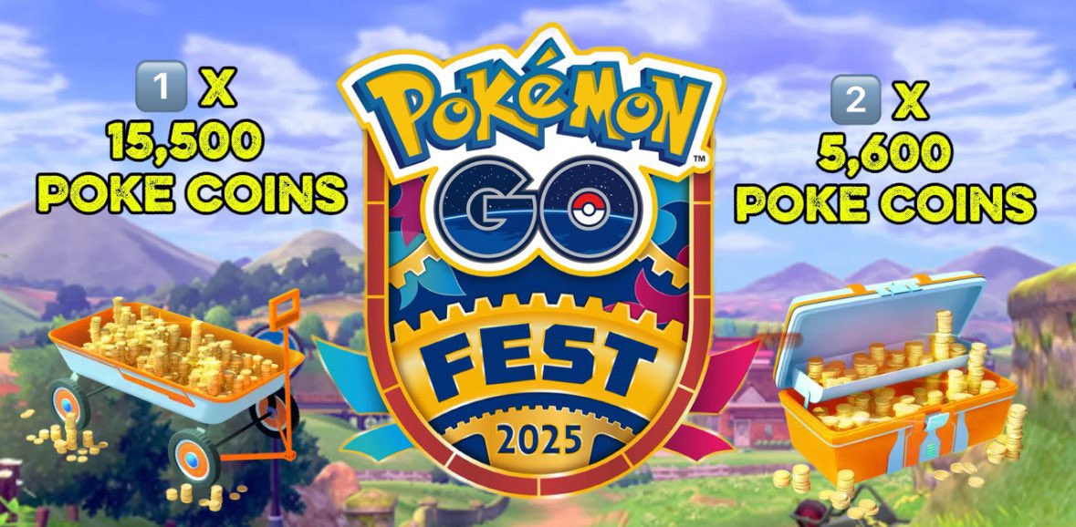 💰 GO FEST COIN GIVEAWAY 💰

1️⃣ x 15,500 coins (1 winner)
2️⃣ x 5,600 coins (2 winners)

✅ Repost and like
✅ Follow us and @AuraPogo
✅ Tag a friend you play with

🗓️ Winners drawn on 26th June

#PokemonGO | #PokemonGOFest2025