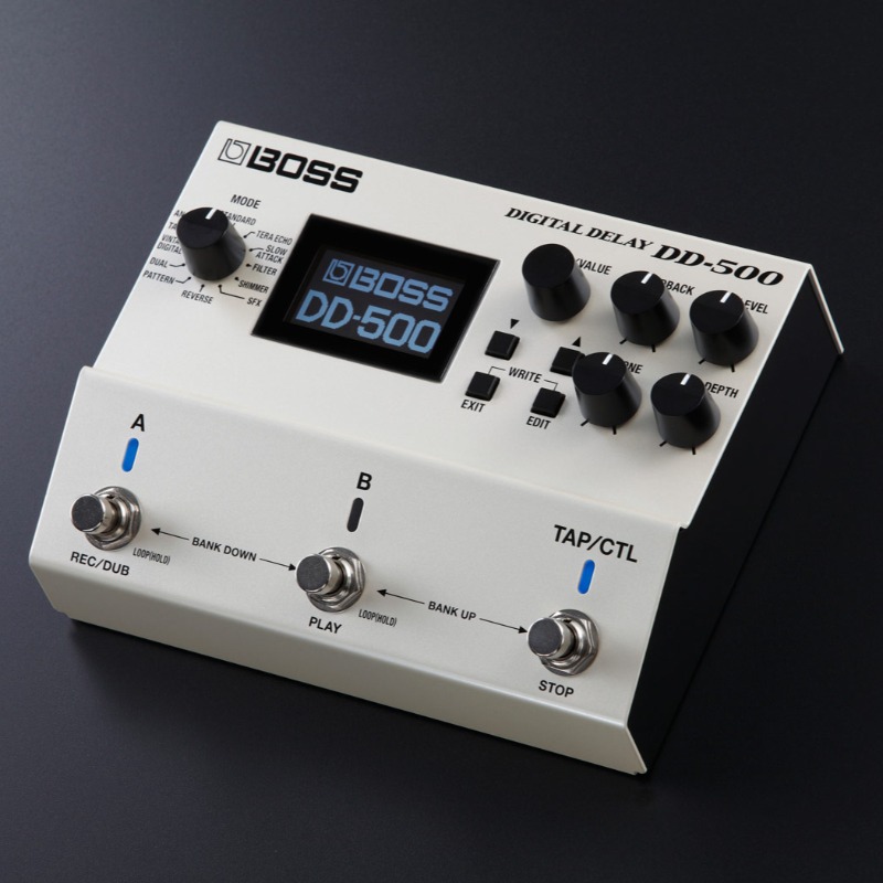 BOSS_jpn's tweet photo. DD-500は、使い勝手のよい「STANDARD」から、アナログ・ディレイの銘機をモデリングした「ANALOG」のほか、「SHIMMER」などエフェクティブなサウンドも搭載。完成度の高いサウンドの他、深さ、自由度ともに制約を感じさせない音作りで、サウンド・バリエーションの可能性は無限です。
#BOSS_jpn #DD500