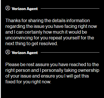 aibreanstudio's tweet photo. @Verizon, what kind of response is this? Is this a poorly scripted bot? It's hard to understand, and the grammar is so bad. https://t.co/eYFgjN0o9n