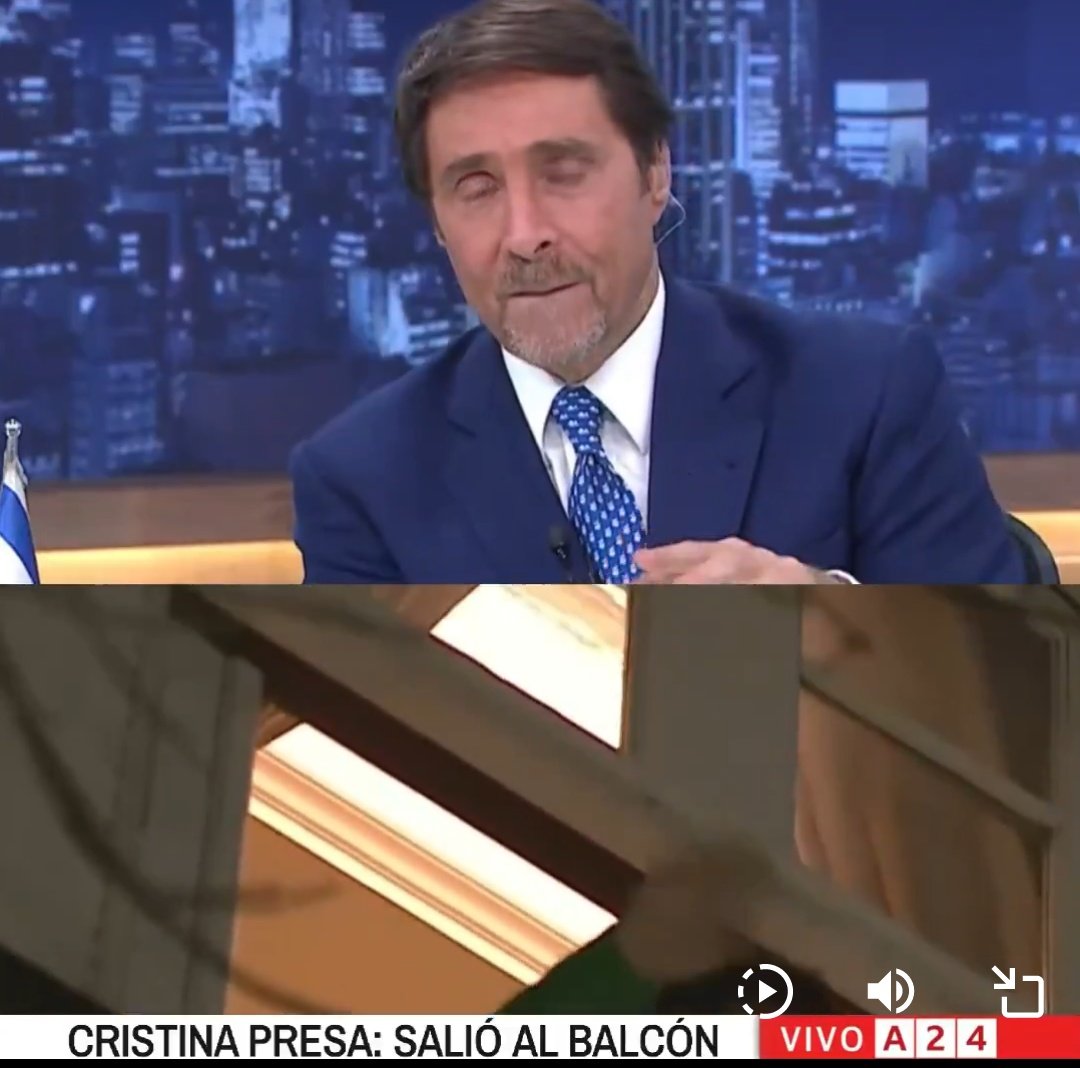 Los sigue meando, ahora desde un balcón.