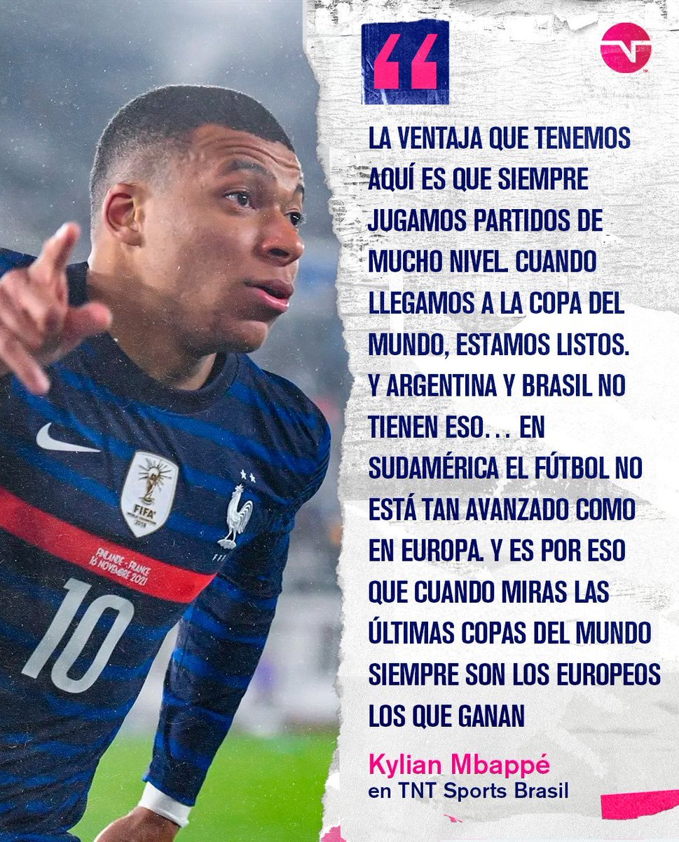 Todavía ningún europeo pudo ganarle a un sudamericano en este Mundial de Clubes. El campeón de la Libertadores, Botafogo, le acaba de ganar al campeón de la Champions, el PSG.

Jugar contra un sudamericano NUNCA es cómodo. Chupala Mbappé.