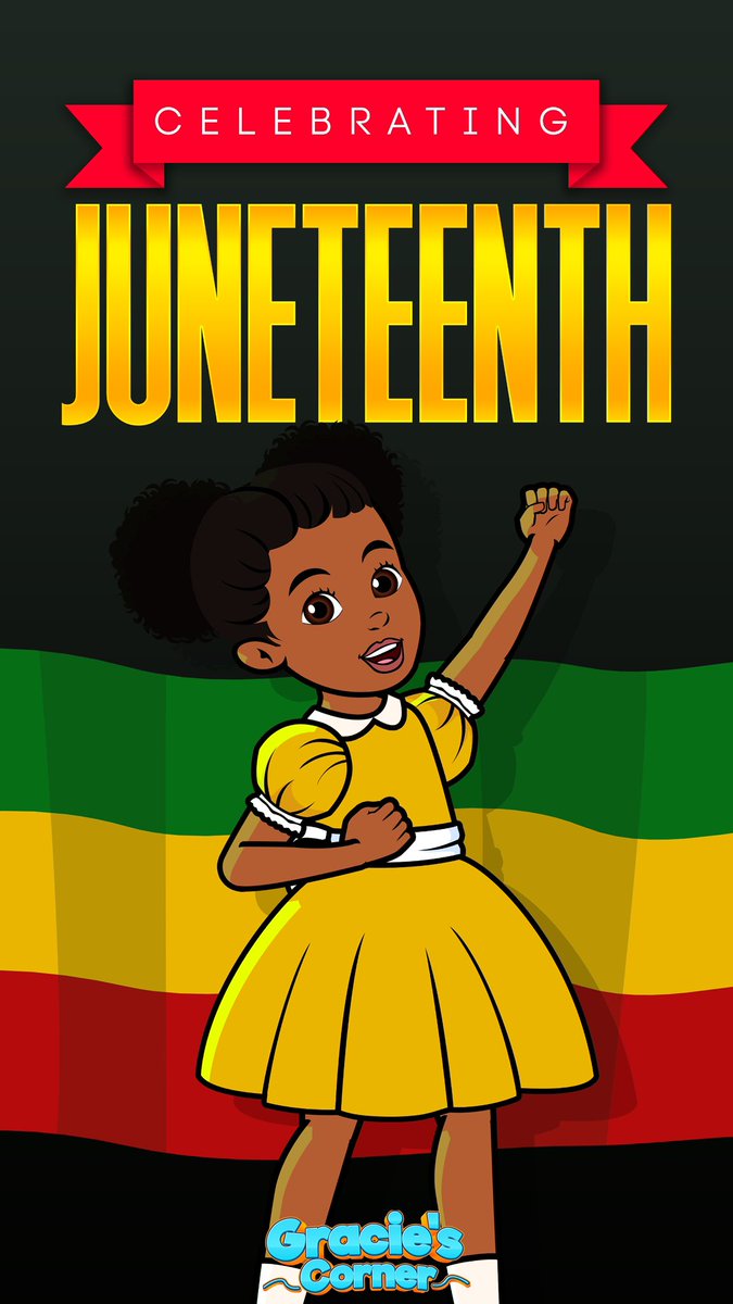 Gracie's Corner TV (@gracies_corner) on Twitter photo Let’s teach our little ones the power of freedom, hope, and history. Happy Juneteenth from Gracie’s Corner! ✨ 
.
.
#FreedomDay #GraciesCorner #Juneteenth #representationmatters Let’s teach our little ones the power of freedom, hope, and history. Happy Juneteenth from Gracie’s Corner! ✨ 
.
.
#FreedomDay #GraciesCorner #Juneteenth #representationmatters