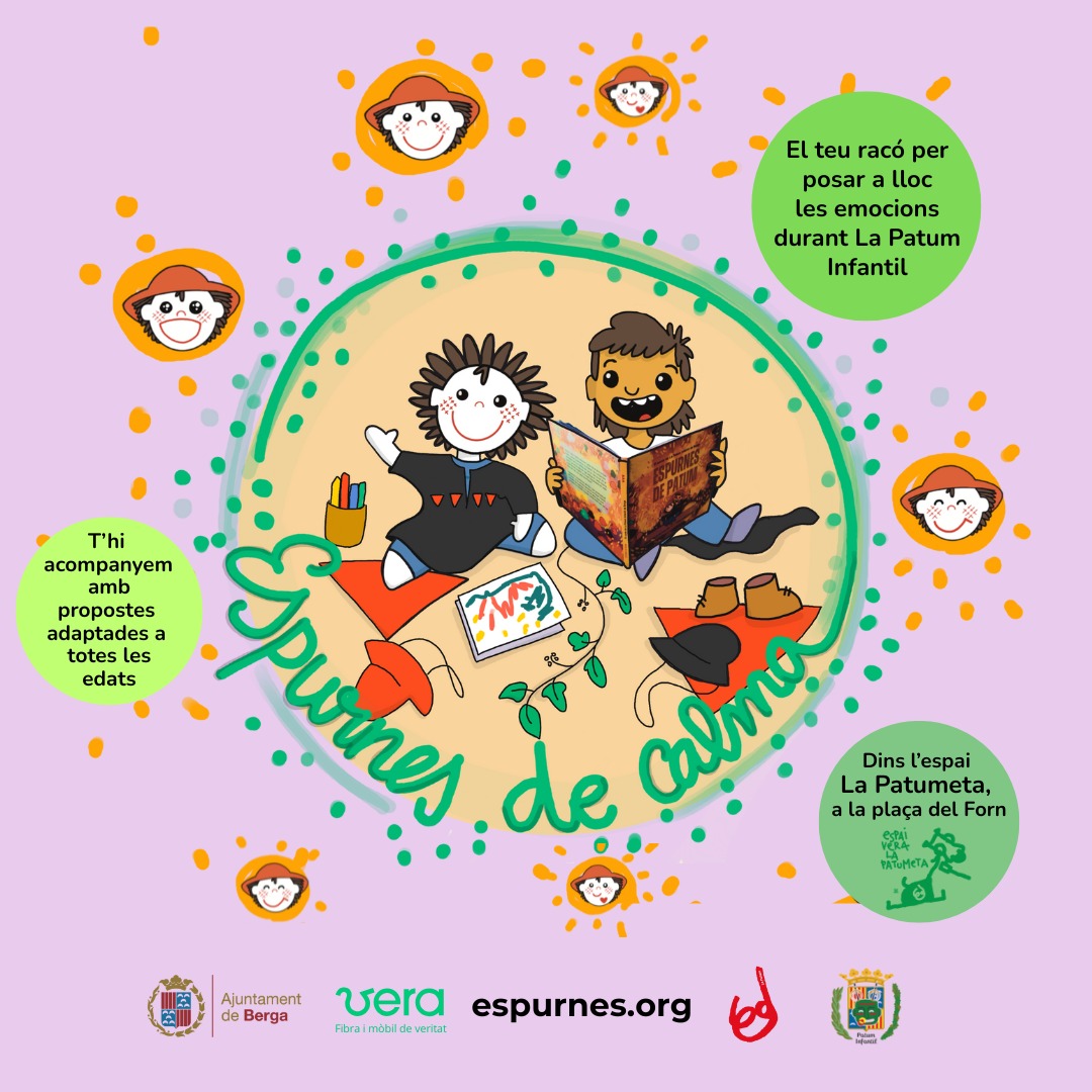 ✅️ A més, s’estrena l’Espai Vera-La Patumeta, a la plaça del Forn! S’oferirà la retransmissió en directe de la Patum infantil a través d’una pantalla gegant, i es podrà gaudir del ‘racó Espurnes de calma’ amb propostes didàctiques per a la mainada de diferents edats.