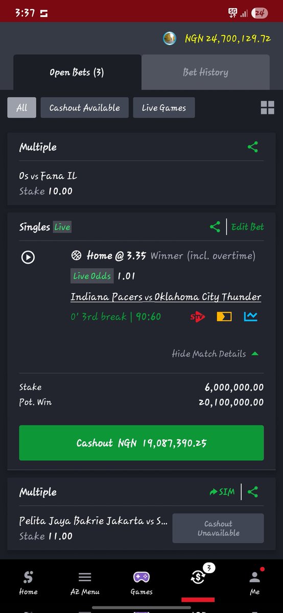 HEis009's tweet image. 20.1 million naira coming home 🏡 🤝🔥🔥💲💲💲♻️♻️

INDIANA PACERS 🔥🔥🔥