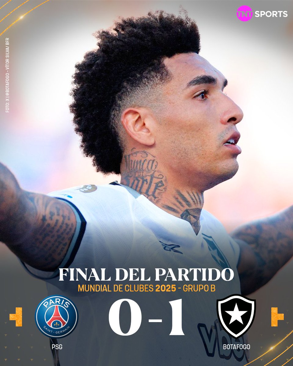 TNTSportsAR's tweet photo. EL CAMPEÓN DE LA LIBERTADORES LE GANÓ AL CAMPEÓN DE LA CHAMPIONS 🔥🤯

Botafogo 🇧🇷 superó 1-0 al PSG 🇫🇷 por la segunda fecha del Grupo B del Mundial de Clubes.

⚽️ Igor Jesus (36’)

Los brasileños son los únicos líderes con 6 puntos. https://t.co/auqJPOgleN