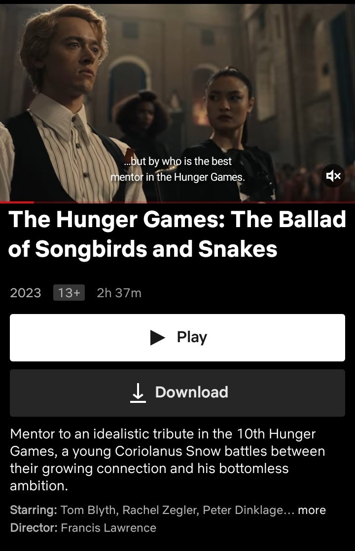 Evilviolettabel's tweet photo. The Hunger Games: The Ballad of songbirds and snakes ลง Netflix แล้วววววววววว 
❤❤❤❤❤❤ กรี๊สสสสสส
มีทั้งซับไทยและพากย์ไทยจ้า https://t.co/h0SVknwksr