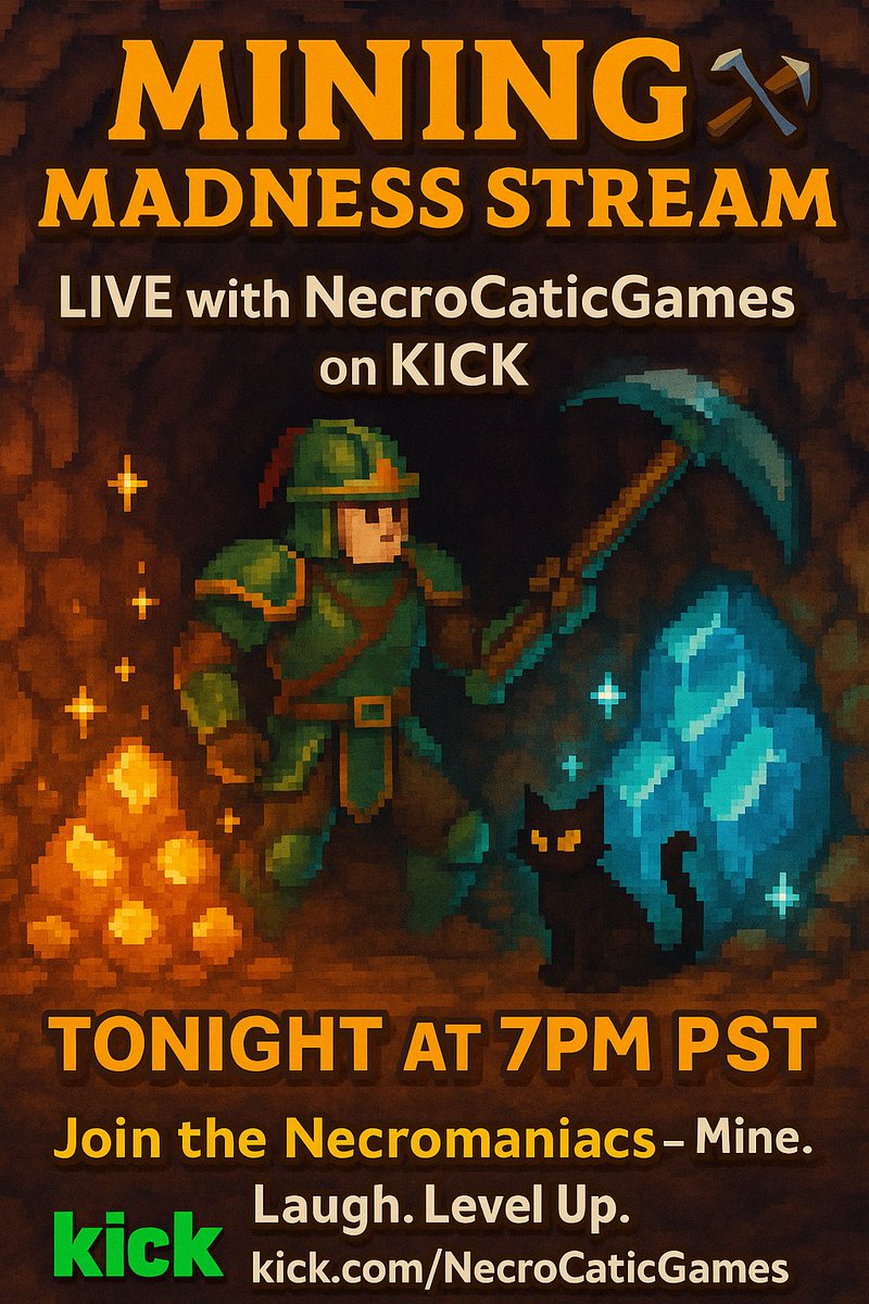 NCG538 - 𝕄𝕀ℕ𝕀ℕ𝔾 𝕄𝔸𝔻ℕ𝔼𝕊𝕊: Partner Achieved, Time to Skill Up in OSRS!

Live now with another **GAME GIVEAWAY** and **OSRS Coin Giveaway**

kick.com/necrocaticgames

#pickkick