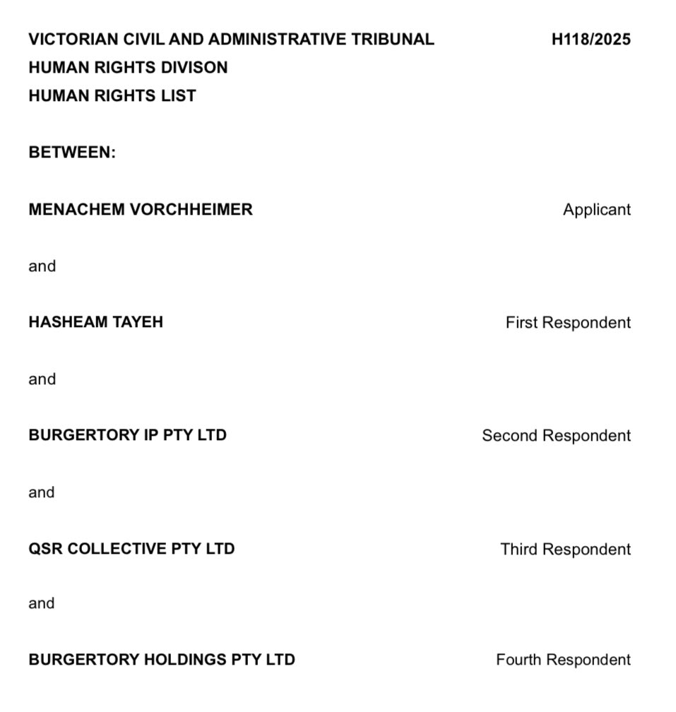 Menachem Vorchheimer (@menachemv) on Twitter photo I have lodged legal proceedings against Hash Tayeh and his companies over the use of the phrase âAll Zionists are Terroristsâ and alleged incitement against Australian Jews
<a href="/theage/">The Age</a> <a href="/australian/">The Australian</a> <a href="/theheraldsun/">Herald Sun</a> <a href="/ZionistFedAus/">Zionist Federation of Australia</a> <a href="/SkyNewsAust/">Sky News Australia</a> <a href="/abcmelbourne/">ABC Melbourne</a> <a href="/9NewsMelb/">9News Melbourne</a> <a href="/3AW693/">3AW Melbourne</a> <a href="/10NewsAU/">10 News First</a> I have lodged legal proceedings against Hash Tayeh and his companies over the use of the phrase âAll Zionists are Terroristsâ and alleged incitement against Australian Jews
<a href="/theage/">The Age</a> <a href="/australian/">The Australian</a> <a href="/theheraldsun/">Herald Sun</a> <a href="/ZionistFedAus/">Zionist Federation of Australia</a> <a href="/SkyNewsAust/">Sky News Australia</a> <a href="/abcmelbourne/">ABC Melbourne</a> <a href="/9NewsMelb/">9News Melbourne</a> <a href="/3AW693/">3AW Melbourne</a> <a href="/10NewsAU/">10 News First</a>