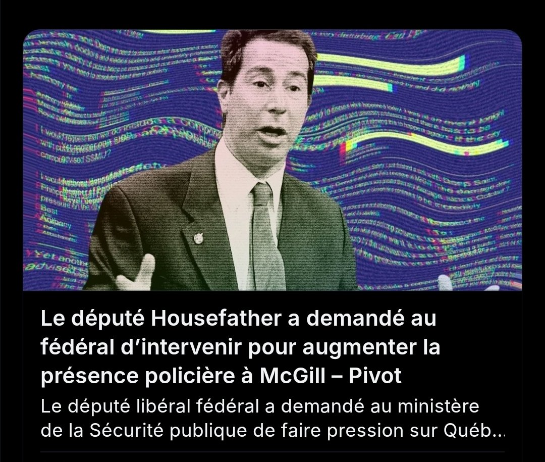 Ce qu’on apprend dans Pivot est extrêmement grave.
Alors que l’État génocidaire israélien massacre des dizaines de milliers de civils palestiniens en toute impunité, sur les campus ici même au Québec, des étudiant·es avaient oser dénoncer la complicité des institutions