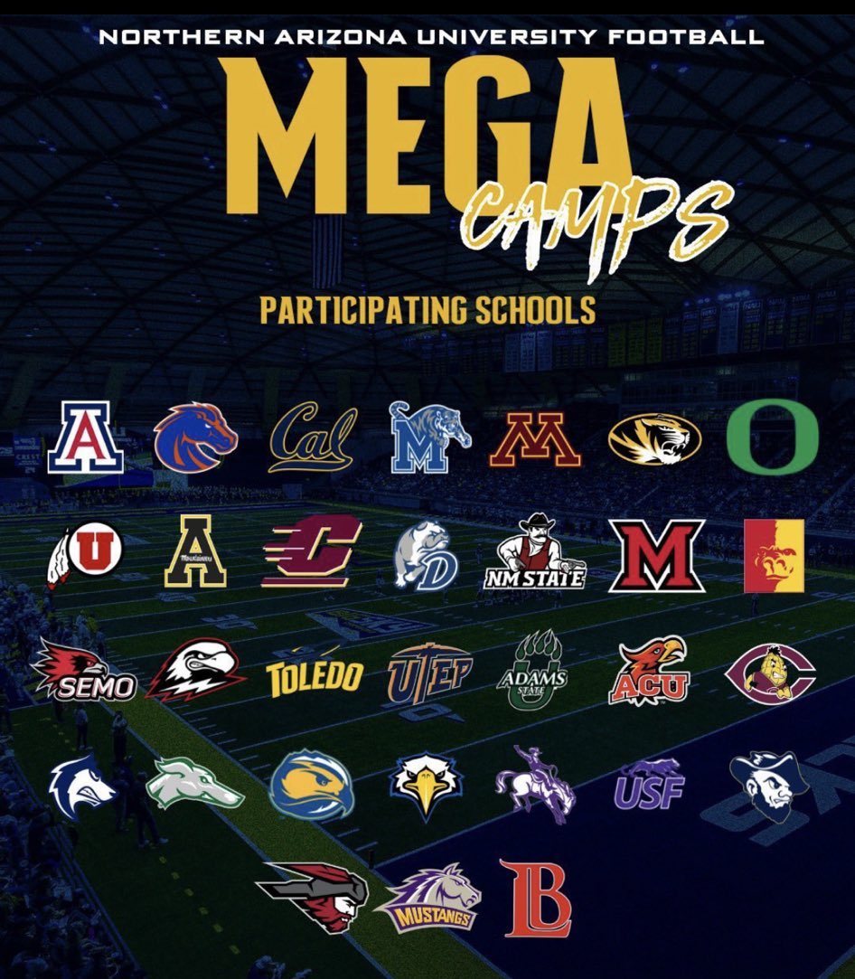 My last mega camp tomorrow morning <a href="/NAU_Football/">NAU Football</a>. Look forward to it. <a href="/bashagridiron/">Basha Gridiron</a> <a href="/RecruitingBasha/">Basha HS Football Recruiting</a> <a href="/JUSTCHILLY/">Just Chilly</a>