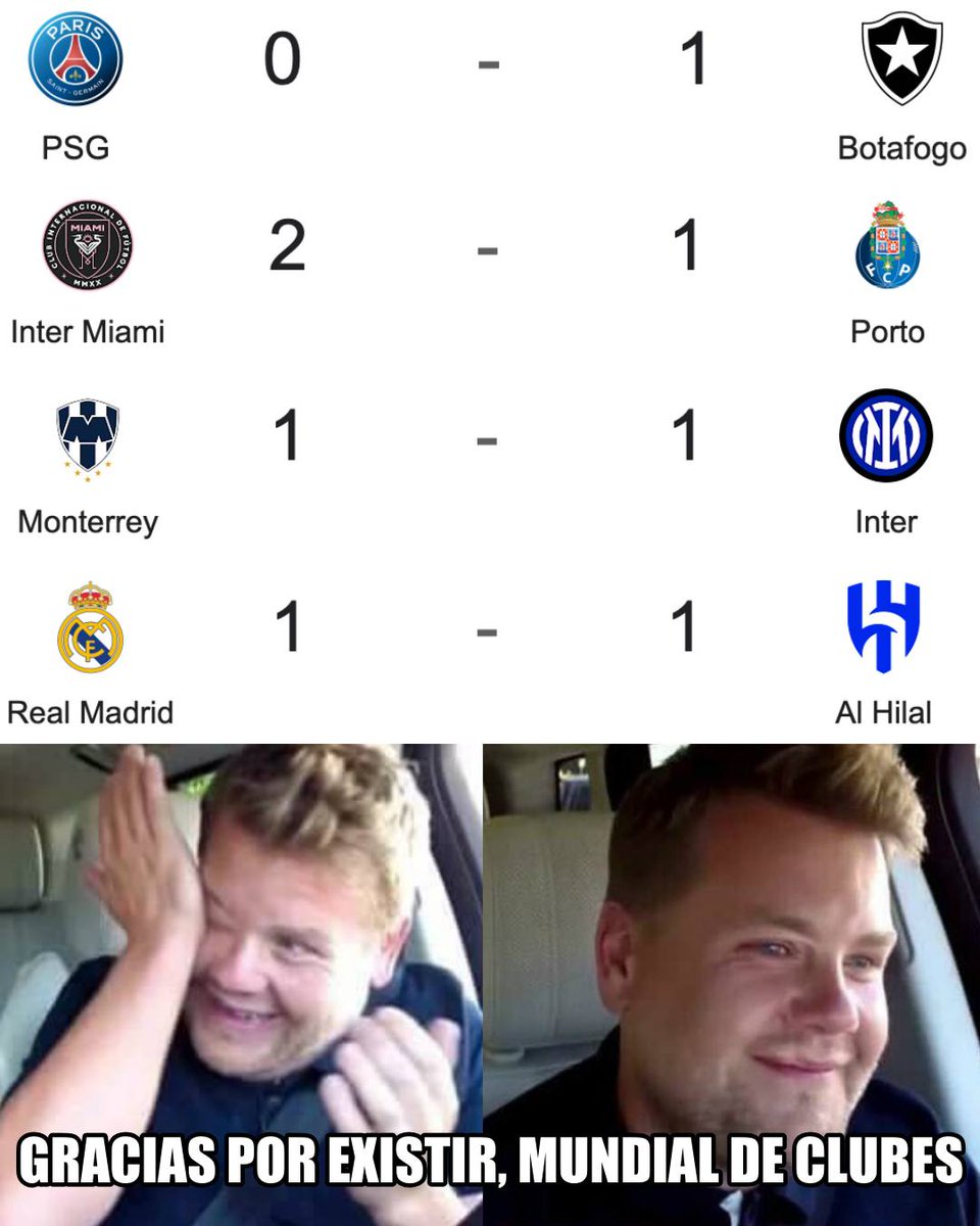 ➤ El campeón de la Libertadores ganándole al campeón de la Champions.
➤ Un equipo de la MLS derrotando a un equipo europeo.
➤ Un club mexicano sumando ante el subcampeón de la Champions.
➤ Un conjunto árabe haciendo un partidazo ante el club más grande del mundo.

¡¡TE AMAMOS