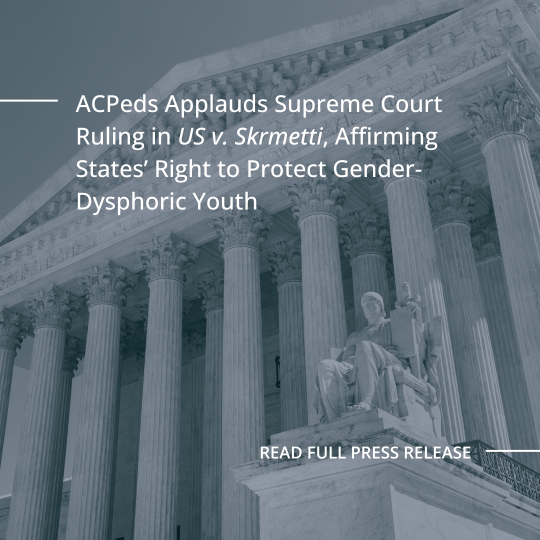 “The American College of Pediatricians was honored to support the state of Tennessee in this case by filing an amicus brief presenting scientific, evidence-based analysis on the risks of sex-rejecting interventions in minors. Our brief offered the Court essential medical context