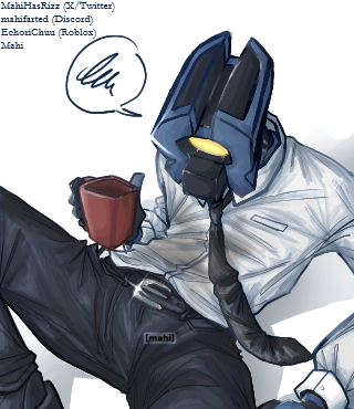 Remade the drawing of V1 in a suit. No, I do not know why it is so pixelated. #Ultrakill