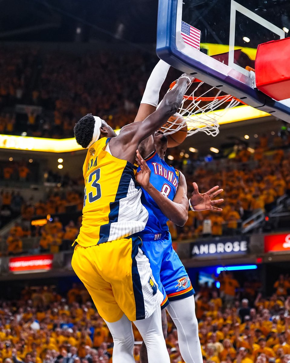 GAME. 7.

The Indiana Pacers crush the Oklahoma City Thunder, 108-91, in Game 6 of the NBA Finals on Friday (Manila time) at the Gainbridge Fieldhouse in Indianapolis. 

Game 7 will be on Monday at the Paycom Center in Oklahoma City.

Photogeaph courtesy of Indiana Pacers/FB.