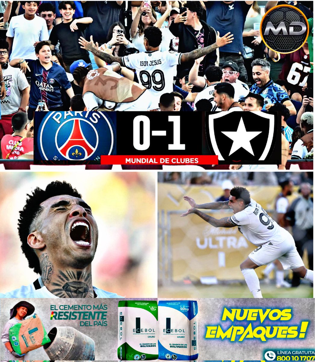 maquinadeportes's tweet image. #MundialdeClubes
#Ecebol
BOTAFOGO DA EL BATACAZO DEL TORNEO Y COMO CAMPEÓN DE LA LIBERTADORES SE IMPUSO AL CAMPEÓN DE LA CHAMPIONS, PSG  POR 1-0