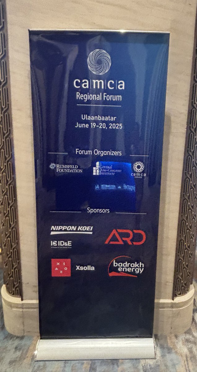 Thanks to our terrific sponsors who have made this unique gathering possible: #NipponKoei, <a href="/ArdHoldings/">Ard Financial Group</a>, <a href="/Xsolla/">Xsolla</a>  &amp; #BadrkahEnergy. Grateful to these companies who are bringing innovation to the #CAMCA region &amp; supporting regional connectivity &amp; collaboration. #CAMCA2025mongolia