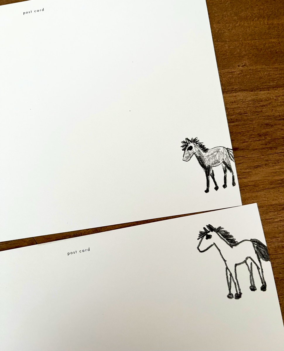 rei_yanase's tweet photo. 紙もの、ポストカードも出来ました。
こちらもデザインは橘川さん。
嬉しい🐴ありがとー！ https://t.co/v6PrKbR5uz