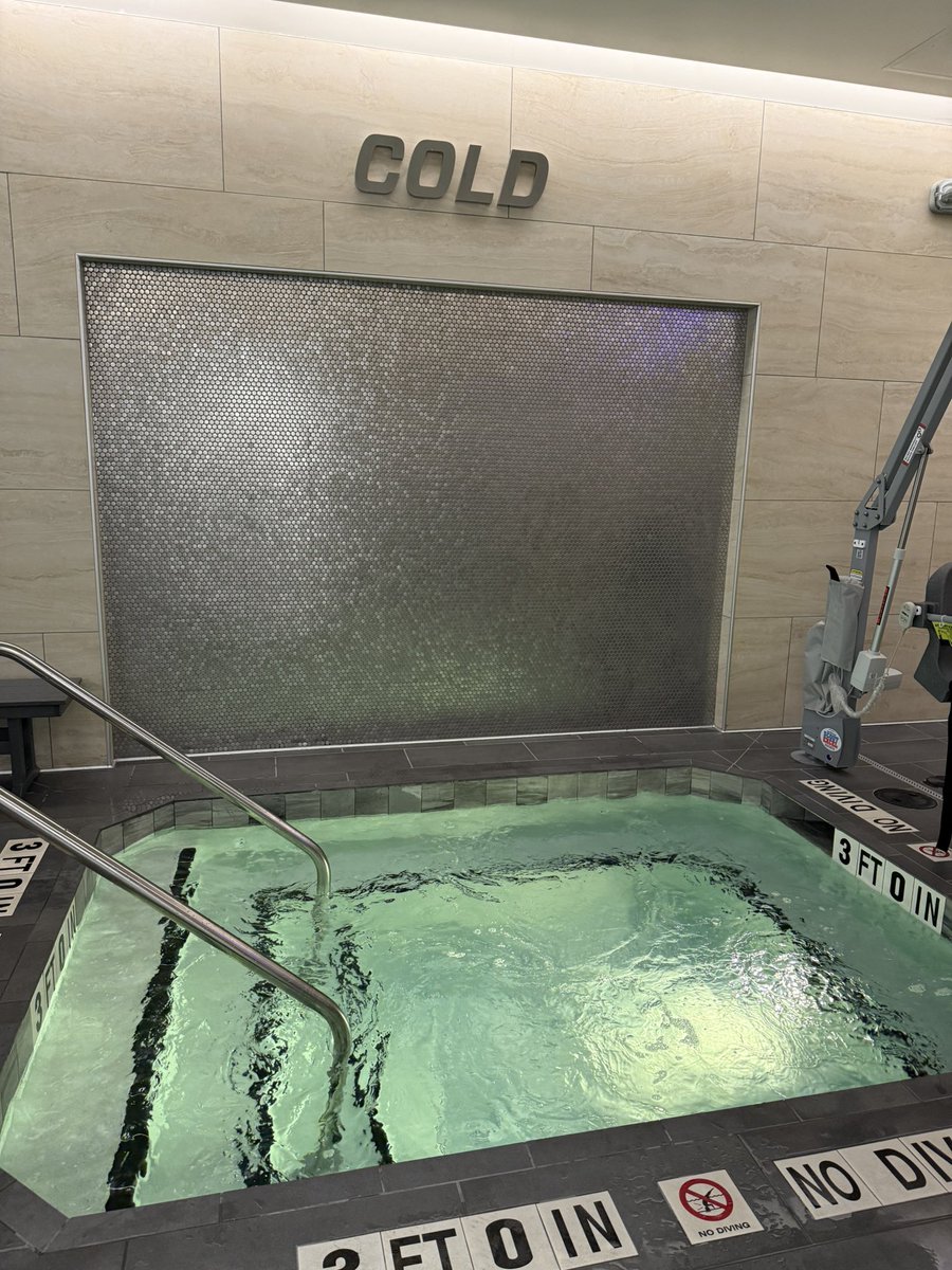 Earned my right to be back on X after doing this yesterday for the first time. 

What are most cold plunges set at? 

Nearly died; lasted 30s x 2 and finished with a 45s session. God bless the hot tub next to this.