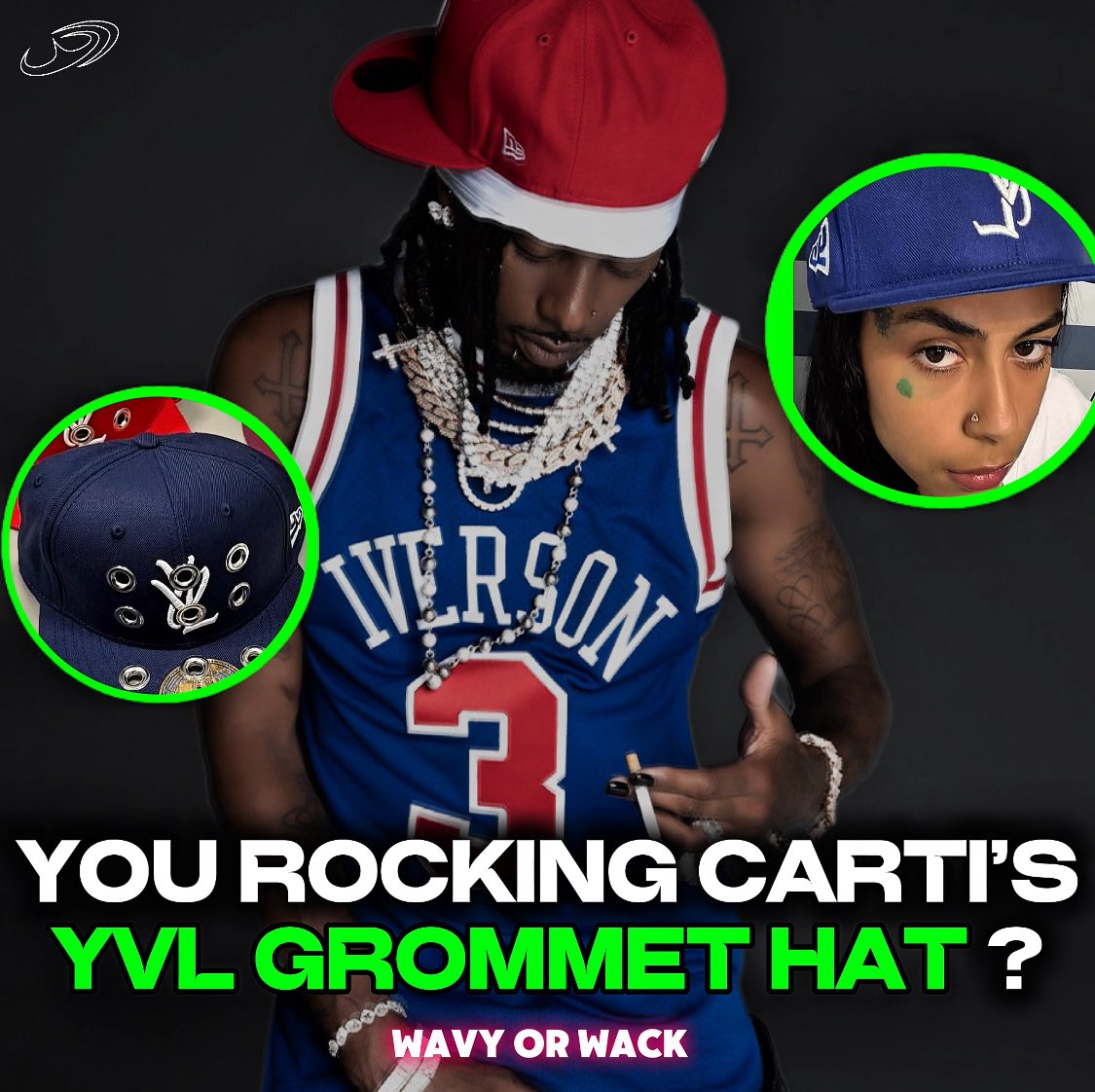 wavywagyutv's tweet image. Carti been in this whole fitted moment lately. Thoughts on his new #YVL grommet hat ⁉️

WAVY or WACK ?

.
.
.
.
.
.
#playboi #carti #gio #yvl #young #vamp #life #opium #seeyuh #fashion #runway #streetwear #celebrities #designer #style #reaction #reacts #wavywagyutv #wavy #wagyu