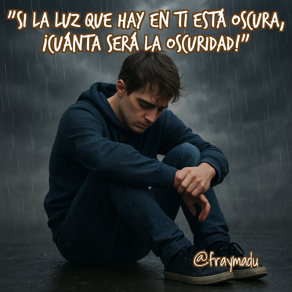 "Si la luz que hay en ti está oscura, ¡cuánta será la oscuridad!". No dejes que el pesimismo envuelva tu vida. No dejes que tu oscuridad se contagie. Que tu luz ayude para iluminar y no para crear sombras. 

#evangelio #franciscanos #luz #oscuridad
