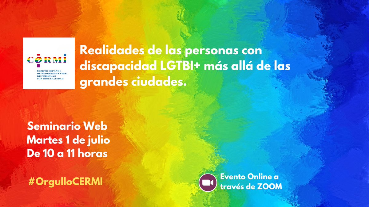 Jesús González Amago 🏳️🌈 ♿👥 (@jgamago) on Twitter photo 🗓️ El 1 de julio, de 10 a 11 h, no te pierdas el seminario web del <a href="/Cermi_Estatal/">CERMI Estatal</a>
“Realidades de las personas con discapacidad LGTBI+ más allá de las grandes ciudades”
🚩Evento online vía ZOOM
Inscripción: zoom.us/webinar/regist… 🗓️ El 1 de julio, de 10 a 11 h, no te pierdas el seminario web del <a href="/Cermi_Estatal/">CERMI Estatal</a>
“Realidades de las personas con discapacidad LGTBI+ más allá de las grandes ciudades”
🚩Evento online vía ZOOM
Inscripción: zoom.us/webinar/regist…