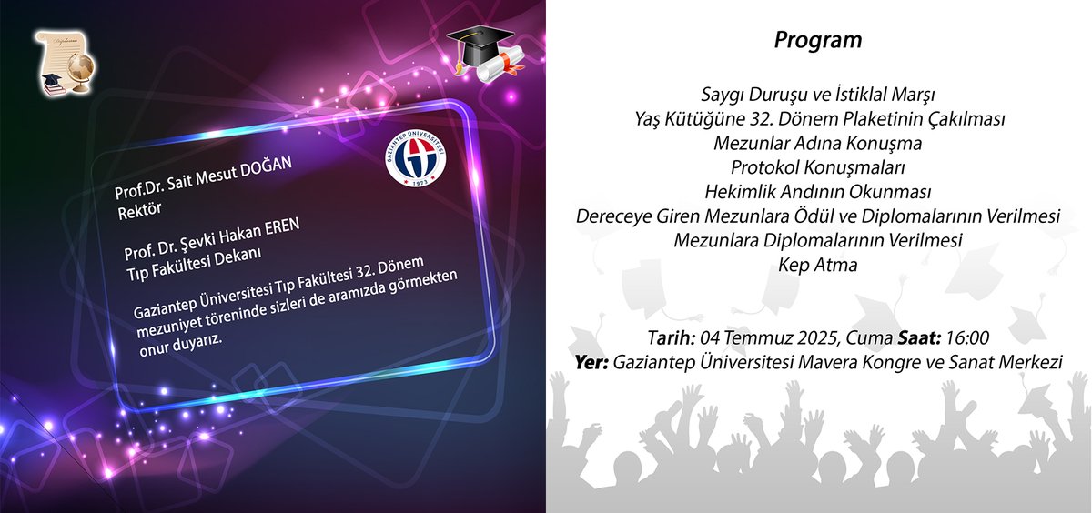 Fakültemiz Türkçe ve İngilizce Tıp Programı 2024-2025 Eğitim Öğretim Dönemi Mezuniyet Töreni.