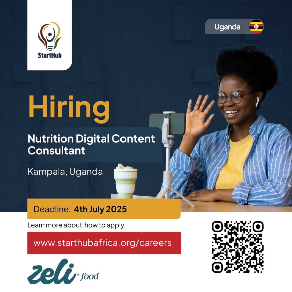We’re seeking a Nutrition Digital Content Consultant to help create video content for our Zeli Foods social media channel.

If you’re passionate about nutrition, confident on camera, and ready to share your expertise with a wider. 

📩 Apply here: starthubafrica.org/careers