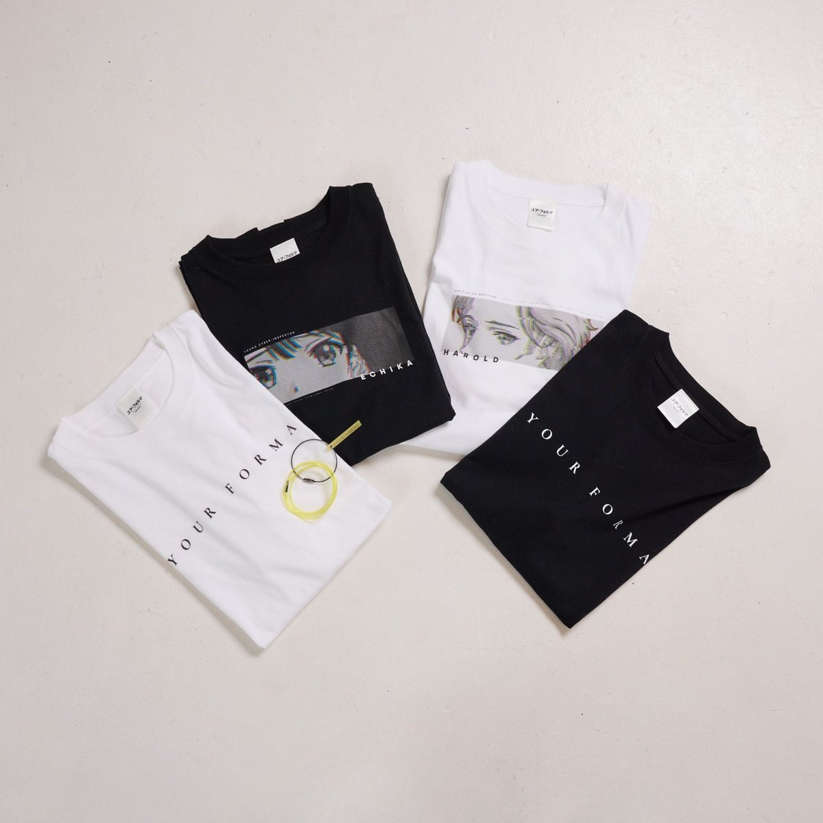 IncChord's tweet image. 『ユア・フォルマ』とechoのコラボアイテムの販売が決定!
日常使いしやすいシンプルなデザインのTシャツや、電索をイメージしたアクセサリーなど、『ユア・フォルマ』の世界観を落とし込んだアイテムを6/25(Wed)18時より開始いたします!
詳細はコチラ
echoecho.thebase.in/blog/2025/06/2…
#ユア・フォルマ…