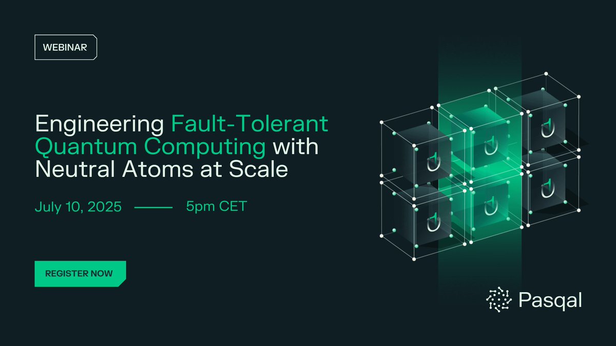 Exclusive Webinar on FTQC on July 10th 💡
 
The session will address the challenges of performing fault-tolerant quantum computing with neutral atoms at a scale which is interesting for early applications: the megaquops regime.

Register now
ow.ly/rEjJ50Wce57