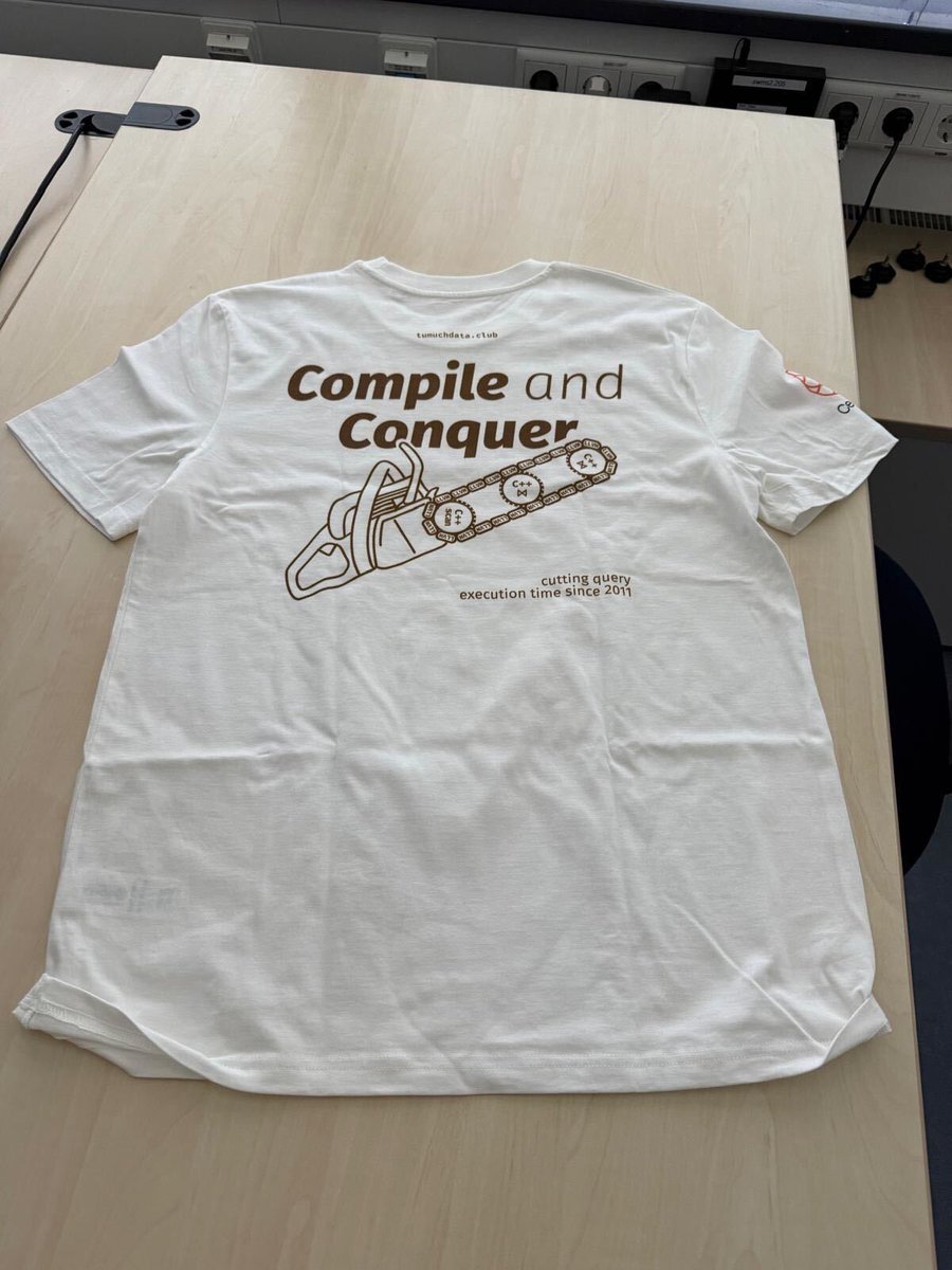 cedar_db's tweet image. 🎓 Supporting the next gen of database talent!
We are proud to back @TUMuchData with new team t-shirts and fresh merch for their growing DB community at TUM. From research talks to Amsterdam confs, they’re repping "Compile and Conquer" in style!
