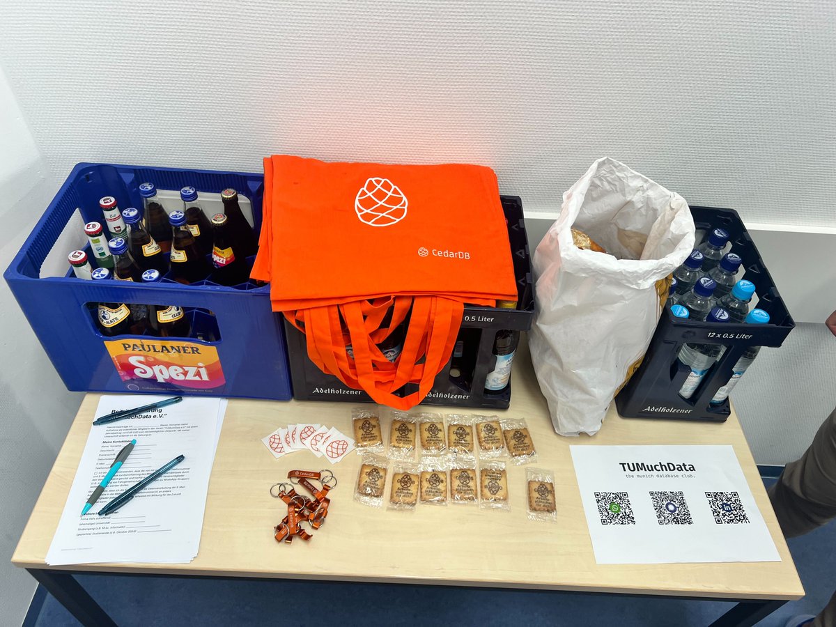 cedar_db's tweet image. 🎓 Supporting the next gen of database talent!
We are proud to back @TUMuchData with new team t-shirts and fresh merch for their growing DB community at TUM. From research talks to Amsterdam confs, they’re repping "Compile and Conquer" in style!
