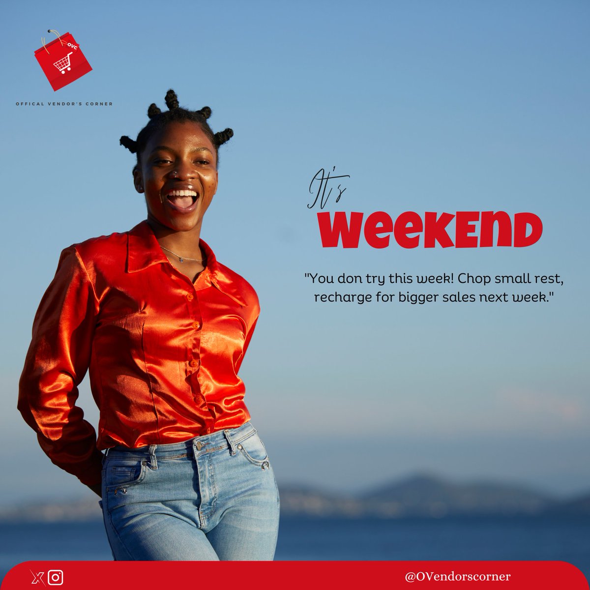 OVendorscorner's tweet image. 💃 It’s Weekend, Vendors!
You’ve worked hard, pushed products, and served your customers with excellence.
 Now it’s time to breathe, rest, and recharge — next week, we go again! 🔄💼
#WeekendVibes #VendorHustle #RestAndRecharge #OVendorsCorner #VendorMotivation #FridayFeels