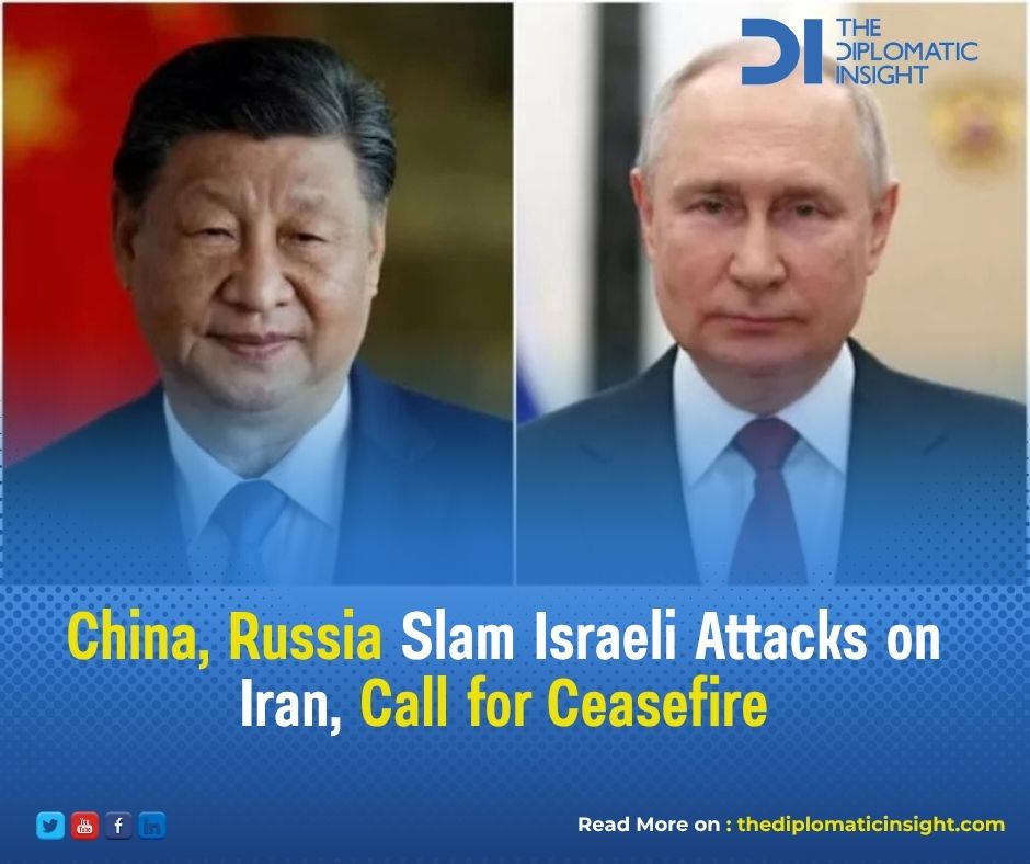 Chinese President Xi Jinping and Russian President 

Vladimir Putin issued strong condemnations of Israel’s 

military strikes on Iran during a phone call on Thursday, 

urging a halt to hostilities and renewed diplomatic 

efforts to prevent further escalation.