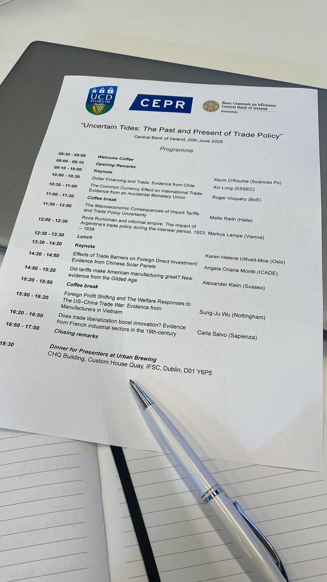 Nora Strecker (@streckernm) on Twitter photo It is Workshop Day! CEPR-UCD-CBI workshop “Uncertain Tides: The Past and Present of Trade Policy” is kicking off today at the Central Bank of Ireland. <a href="/alandebromhead/">Alan de Bromhead</a> <a href="/cian_ruane/">Cian Ruane</a> <a href="/EconomicsUCD/">UCD Economics</a> <a href="/ucddublin/">University College Dublin</a> <a href="/centralbank_ie/">Central Bank of Ireland</a> <a href="/cepr_org/">CEPR</a> It is Workshop Day! CEPR-UCD-CBI workshop “Uncertain Tides: The Past and Present of Trade Policy” is kicking off today at the Central Bank of Ireland. <a href="/alandebromhead/">Alan de Bromhead</a> <a href="/cian_ruane/">Cian Ruane</a> <a href="/EconomicsUCD/">UCD Economics</a> <a href="/ucddublin/">University College Dublin</a> <a href="/centralbank_ie/">Central Bank of Ireland</a> <a href="/cepr_org/">CEPR</a>
