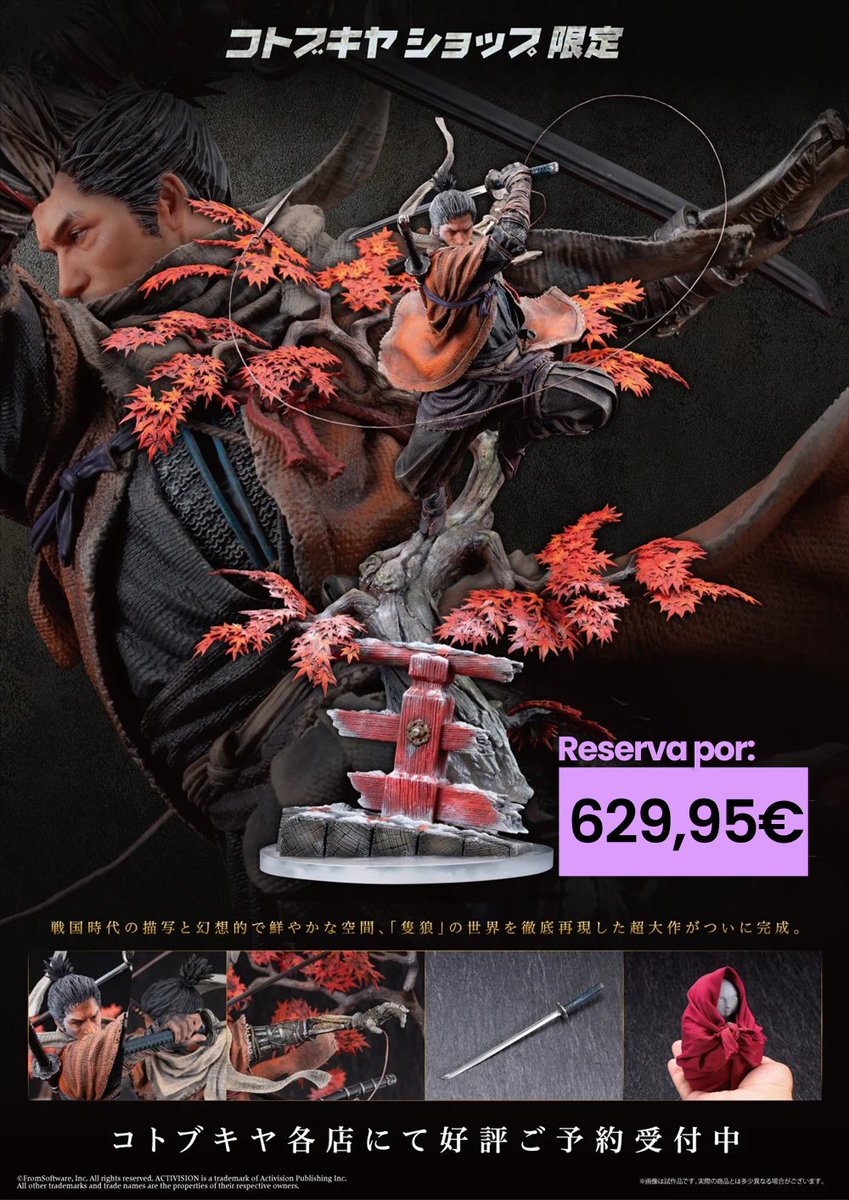 ❗️ALERTA❗️

Figura de Wolf para los más fans de #SekiroShadowsDieTwice🐺

Esta figura a escala 1/7  y fabricada por Kotobukiya es una autentica pasada⚔️

RESERVA por 629,95 € ➡️ tinyurl.com/49v2d9jd