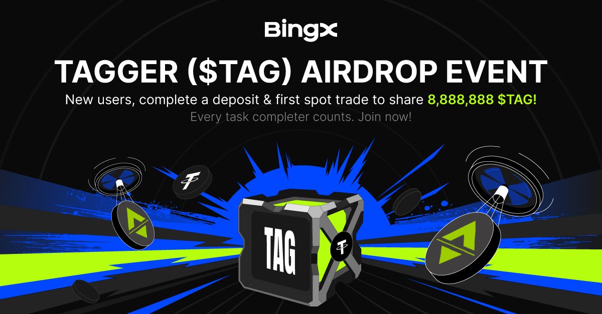 One link. One tweet. One shot at 8,888,888 $TAG.  <a href="/TaggerAI/">Tagger</a> 💸

🔹 Quote this tweet + tag #TAG + #Tagger + share the airdrop link: gleam.io/WuBZq/tagger-t…

🔹 Submit BingX UID + shared tweet: forms.gle/QTkSAzLF1n7ifY…

Top 15 most engaged entries will split 8,888,888 $TAG — more