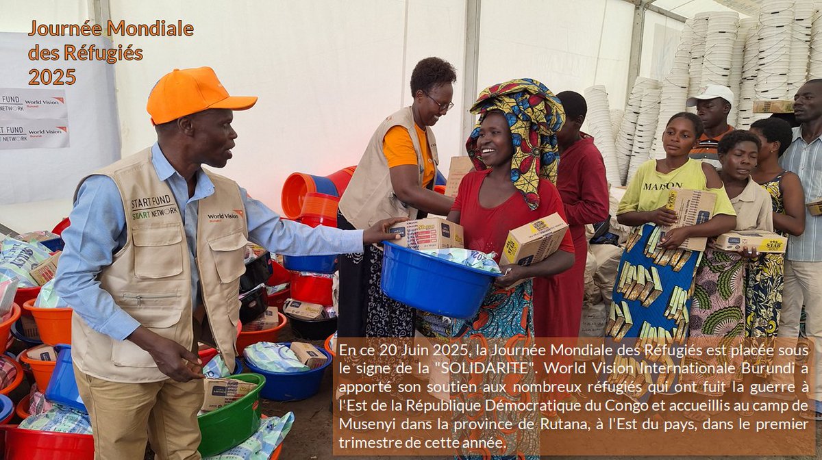 World Vision Burundi (@wvburundi) on Twitter photo En ce 20 Juin 2025, la JournĂ©e Mondiale des RĂ©fugiĂ©s est placĂ©e sous le signe de la «Solidarité». Dans le 1er trimestre de cette annĂ©e, <a href="/WVBurundi/">World Vision Burundi</a> a apportĂ© son soutien aux rĂ©fugiĂ©s qui ont fui la guerre Ă lâEst de la RD Congo et accueillis Ă Musenyi <a href="/RutanaProvince/">Province Rutana</a>.
#wrd2025 En ce 20 Juin 2025, la JournĂ©e Mondiale des RĂ©fugiĂ©s est placĂ©e sous le signe de la «Solidarité». Dans le 1er trimestre de cette annĂ©e, <a href="/WVBurundi/">World Vision Burundi</a> a apportĂ© son soutien aux rĂ©fugiĂ©s qui ont fui la guerre Ă lâEst de la RD Congo et accueillis Ă Musenyi <a href="/RutanaProvince/">Province Rutana</a>.
#wrd2025